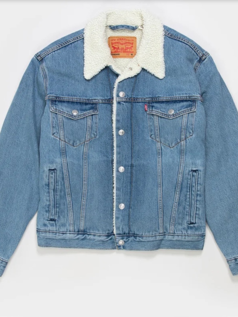 Levi's Light Blue Denim Jacket with White Sherpa Collar
